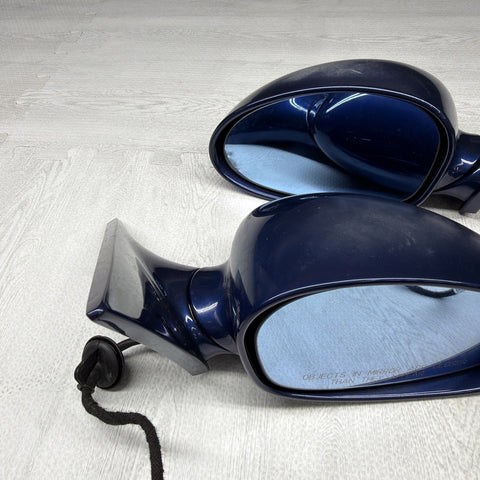 01-06 BMW E46 M3 Side View Door Mirrors Pair Mystic Blue *Notes*