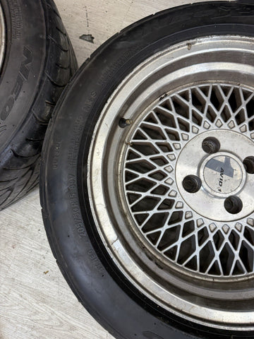 Set of 4 15x8 AVID1 AV18 4x100 25 Silver Machined Lip Wheel Rim 73.1