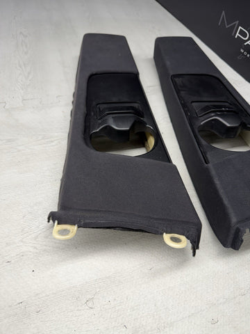 BMW 01-06 E46 Coupe B Pillar Pillars Trims Column Covers Pair Black