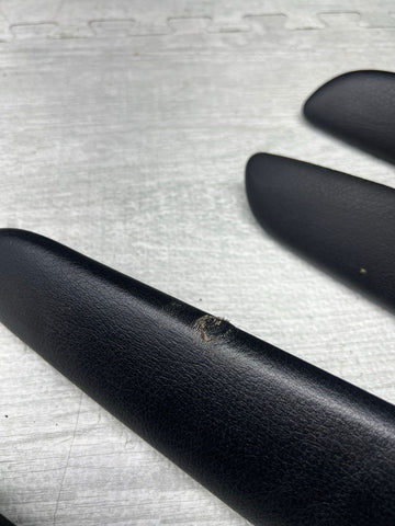 01-06 BMW E46 M3 Convertible Door Upper Arm Rest Armrest Pads Black Set