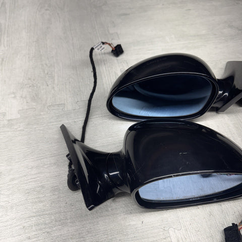01-06 BMW E46 M3 Side View Door Mirrors Pair Carbon Black