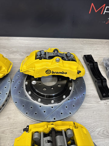 01-06 BMW E46 M3 BREMBO Big Brake Kit Yellow Calipers Rotors Set NEW Plug Play