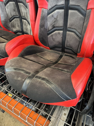 FERRARI F8 Tributo Front Seats Alcantara Grey / Red