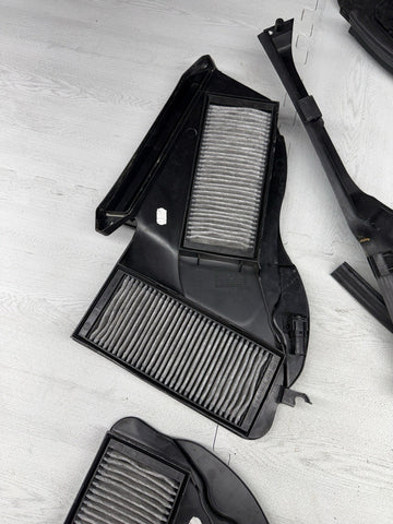08-13 BMW E90 E92 E93 M3 Front Windshield Cowl Cabin Air Filter Covers Set OEM