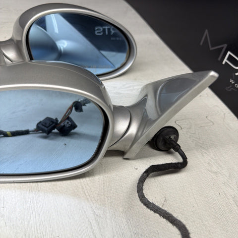 01-06 BMW E46 M3 Side View Door Mirrors Pair Titan Silver *Notes*