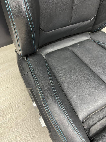 16-18 BMW F87 M2 Coupe Interior Front Right Passenger Seat Black Blue Stitching