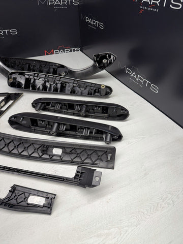 01-06 BMW E46 M3 Coupe Interior Armrests Trim Set Brushed Aluminum *Tab