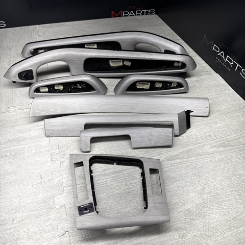 01-06 BMW E46 M3 Convertible Interior Armrests Trim Set Brushed Aluminum *Notes*