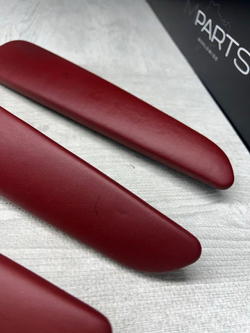 01-06 BMW E46 M3 Coupe Door Upper Arm Rest Armrest Pads Imola Red