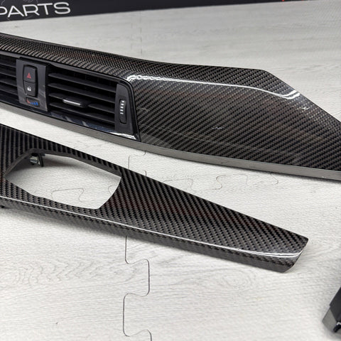 15-20 BMW F80 M3 F80 F82 M3 M4 Carbon Fiber Interior Dash Dashboard Trim Set OEM