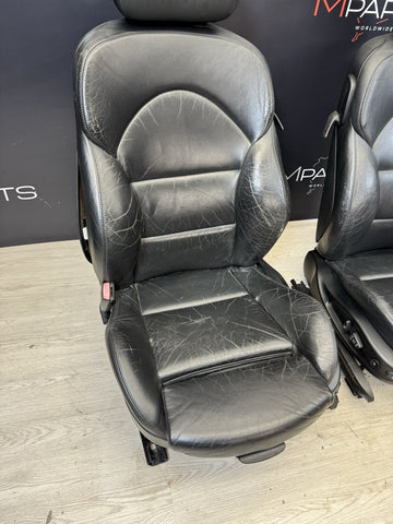 01-06 BMW E46 M3 Coupe Interior Front Seats Black heated Powered *Bent*