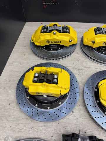 NEW 95-99 BMW E36 M3 BREMBO Big Brake Kit Yellow Calipers Rotors Set Plug Play