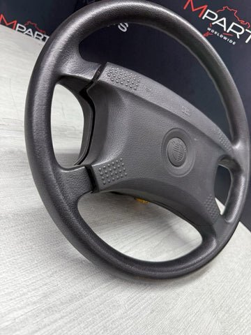 1987 - 1993 BMW E30 318 325 M3 4-Spoke Steering Wheel Leather Black OEM 1156363