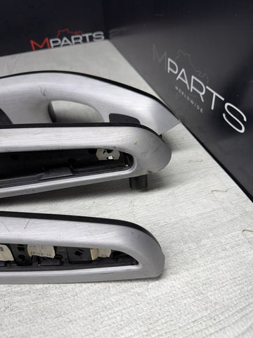 01-06 BMW E46 M3 Brushed Aluminum/Black Door Trim Armrests Front Rear *Notes*