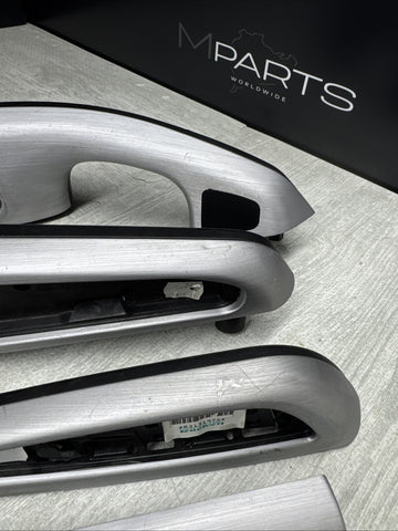01-06 BMW E46 M3 Convertible Interior Armrests Trim Set Brushed Aluminum *Notes*