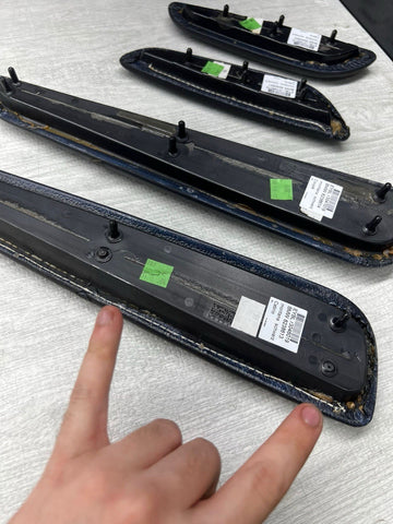 01-06 BMW E46 M3 Convertible Door Upper Arm Rest Armrest Pads Black Set