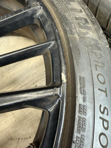 NISSAN GTR R35 FRONT & REAR SET ALLOY WHEELS RIMS BLACK OEM STAGGERED