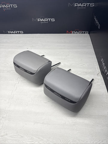 2001-2006 BMW E46 M3 Convertible Grey Rear Headrests Head Rests Pair OEM