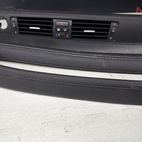 08-11 BMW E90 M3 Sedan Interior Dashboard Door Leather Carbon Fiber Trim Set OEM