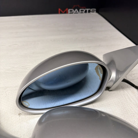 01-06 BMW E46 M3 Side View Door Mirrors Pair Titanium Silver *Notes*