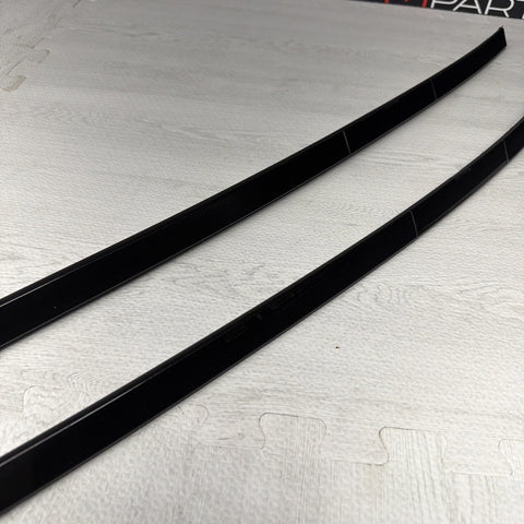 BMW E46 325 330 M3 Roof Rails Moldings Trims Pair Coupe OEM Jet Black