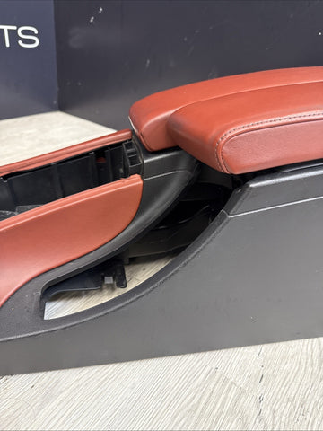 08-13 BMW E90 E92 E93 M3 OEM Front Center Console - Extended Leather Fox Red