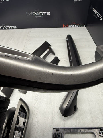 01-06 BMW E46 M3 Convertible Interior Armrests Trim Set Titan Shadow Grey