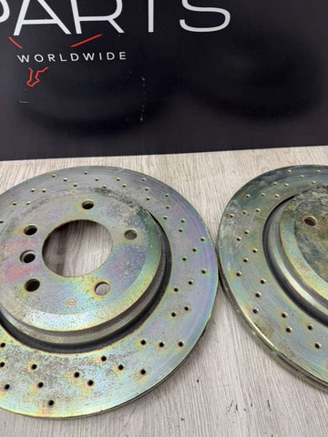 Pair Set of 2 Rear Brembo Brake Disc Rotors X-Drilled Sport BMW E46 330i