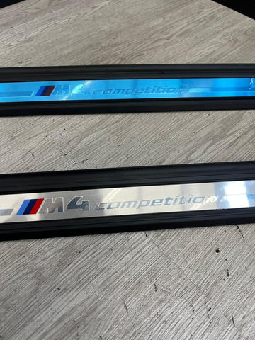 BMW G22 G82 G83 M4 Competition Scuff Plates Entrance Door Sills OEM 8085272-06