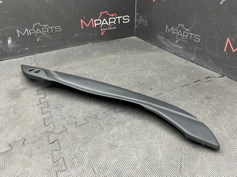 15-19 FERRARI 488 CENTER TUNNEL CONSOLE TRIM PANEL OEM LEATHER WHITE STITCHING