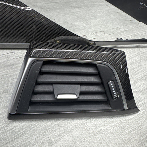 15-20 BMW F80 M3 F82 M4 Carbon Fiber Interior Console Vent Trim Set OEM