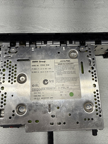 2004 BMW 01-06 E46 325 330 M3 CD Player Business Radio *Broken Knob*