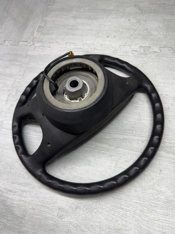 1987 - 1993 BMW E30 318 325 M3 4-Spoke Steering Wheel Leather Black OEM 1156363