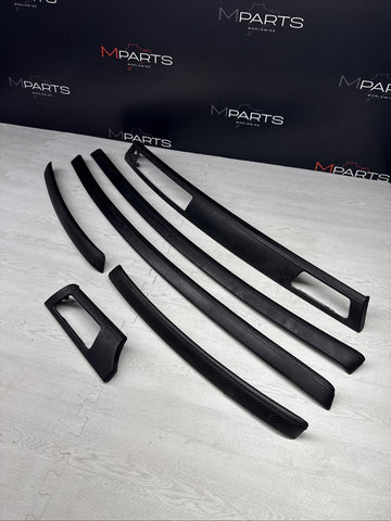 08-13 BMW E92 E93 M3 Interior Trim Set Carbon Leather OEM *4 Broken Tabs