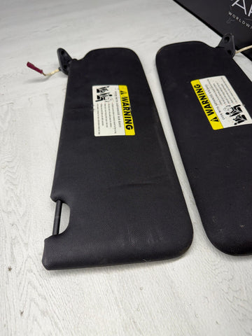 09-13 BMW M3 E92 Coupe Front Left and Right Sun Visor Black Set Pair OEM