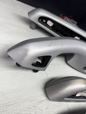 01-06 BMW E46 M3 Convertible Interior Armrests Trim Set Brushed Aluminum *Tabs