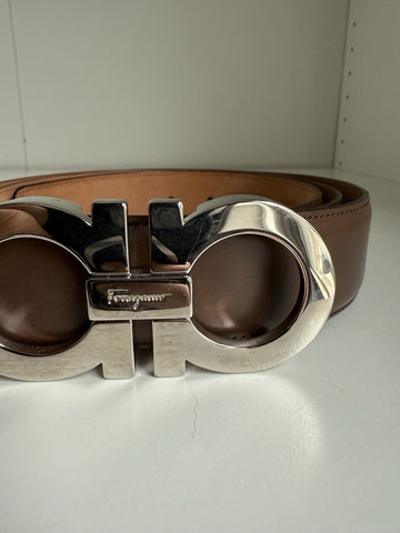 Salvatore Ferragamo Men's Brown Calf Leather Belt XL 67 8831/01