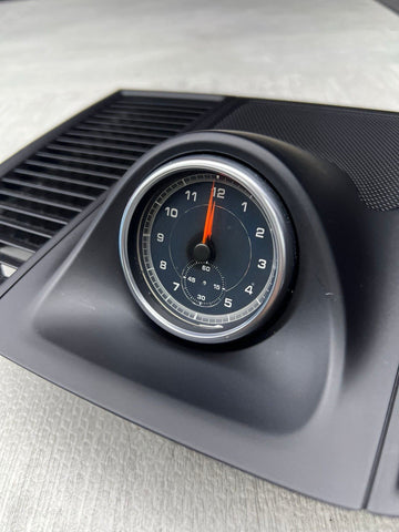 2015-2022 Porsche Macan Black Dashboard Analog Clock W/ Trim Panel OEM