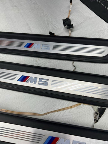 18-23 OEM BMW F90 M5 Door Sills Illuminated Covers Trims Scuff Plates SET