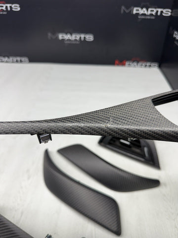 2016 - 2020 BMW F87 M2 CARBON FIBER FRONT INTERIOR TRIM PANEL SET OEM 8073751