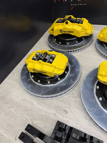 NEW 01-06 BMW E46 M3 BREMBO Big Brake Kit Yellow Calipers Rotors Set Plug Play