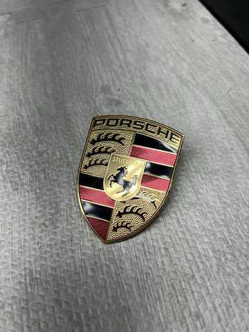 PORSCHE MACAN 991 CAYENNE PANAMERA FRONT HOOD EMBLEM LOGO OEM GENUINE