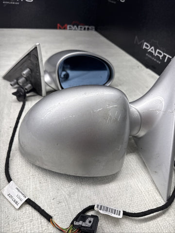 01-06 BMW E46 M3 Side View Door Mirrors Pair Titan Silver