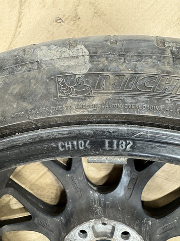 Authentic BBS CH104 19” Wheel Rim 19x8.5 ET32 Black / Chrome Lip + Tire + Cap