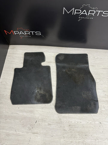 16-20 BMW F87 M2 Front Black White Stitching Floor Mat Set OEM
