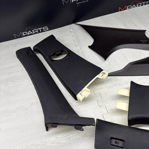 BMW E90 M3 08-11 SEDAN ABC BLACK PILLAR INTERIOR TRIM PANEL SET OEM