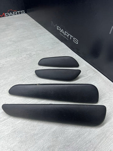 01-06 BMW E46 M3 Convertible Door Upper Arm Rest Armrest Pads Black Set