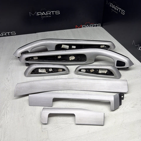 01-06 BMW E46 M3 Convertible Interior Armrests Trim Set Brushed Aluminum *Notes*