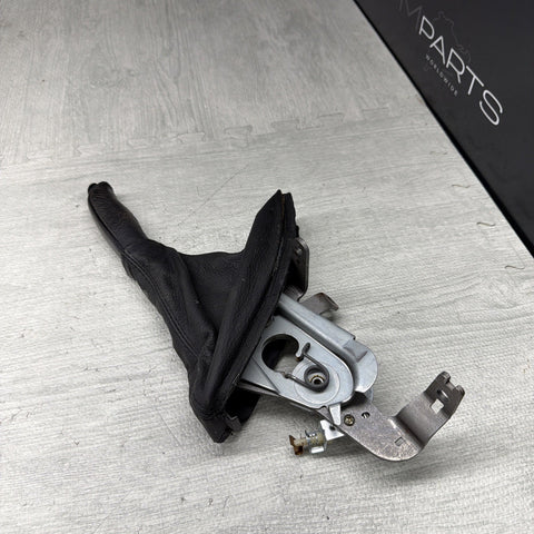 01-06 BMW E46 M3 E BRAKE EMERGENCY PARKING HANDLE LEATHER MECHANISM 1164489