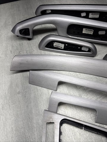 01-06 BMW E46 M3 Convertible Interior Armrests Trim Set Brushed Aluminum *Notes*